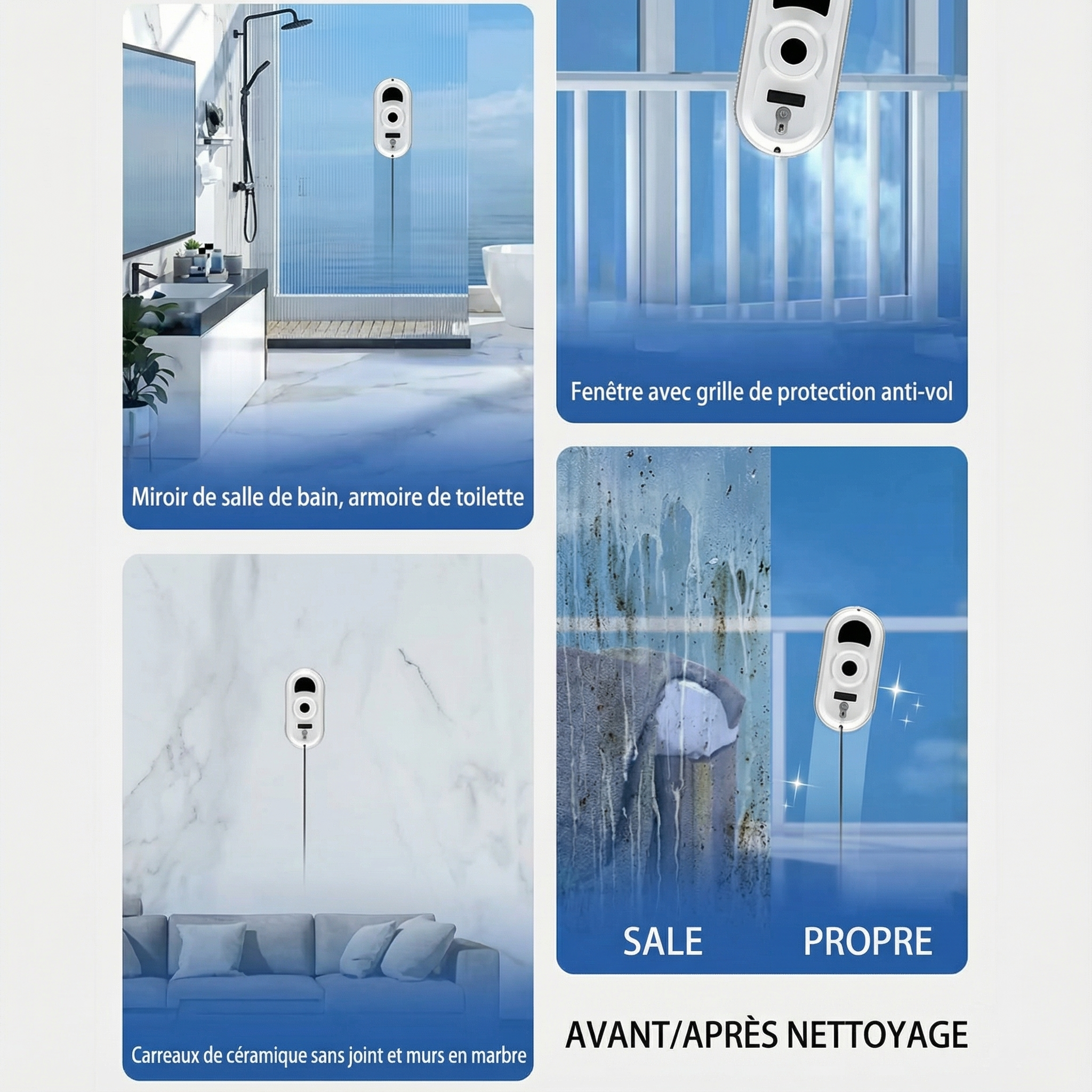 Aspirateur Nettoyeur Électrique pour Vitres et Surfaces